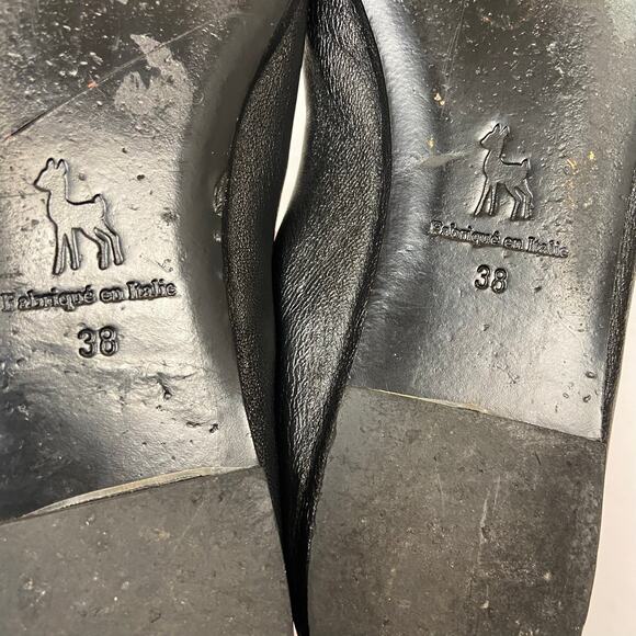 Ines De La Fressange Paris Classic Black Leather Ballet Flats Shoe Size 8 - Picture 9 of 9